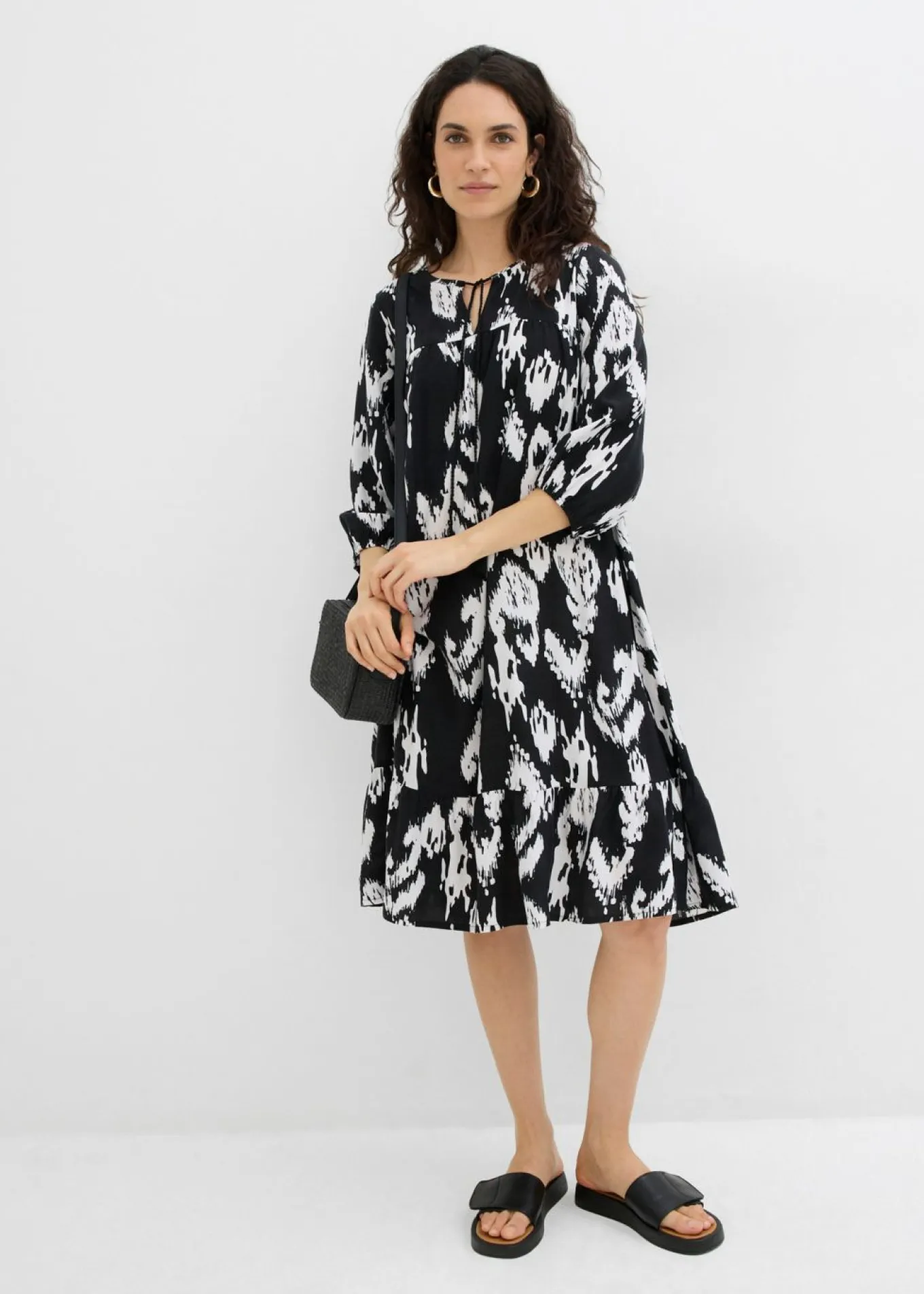 Vestido tipo túnica de viscosa pura