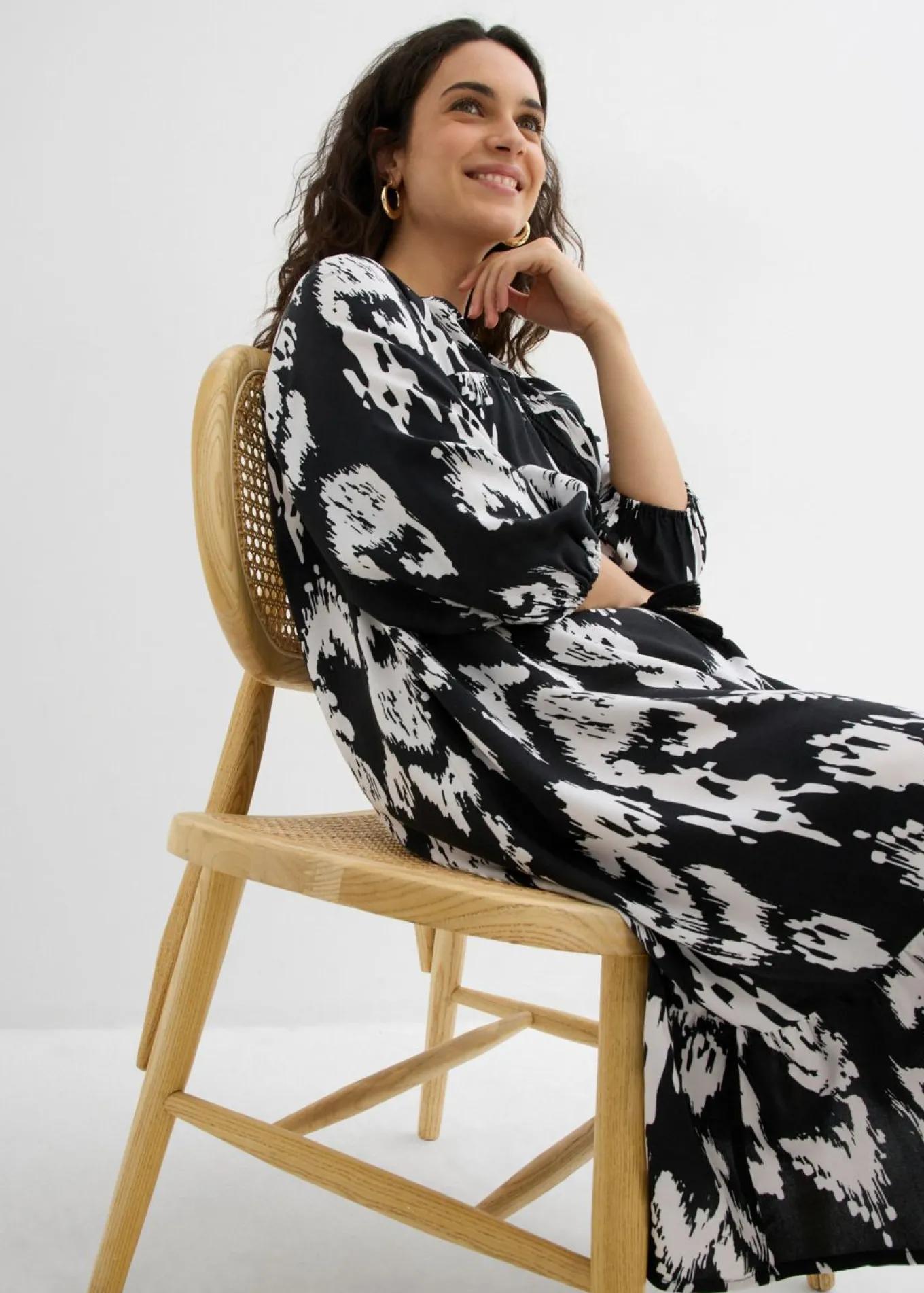 Vestido tipo túnica de viscosa pura