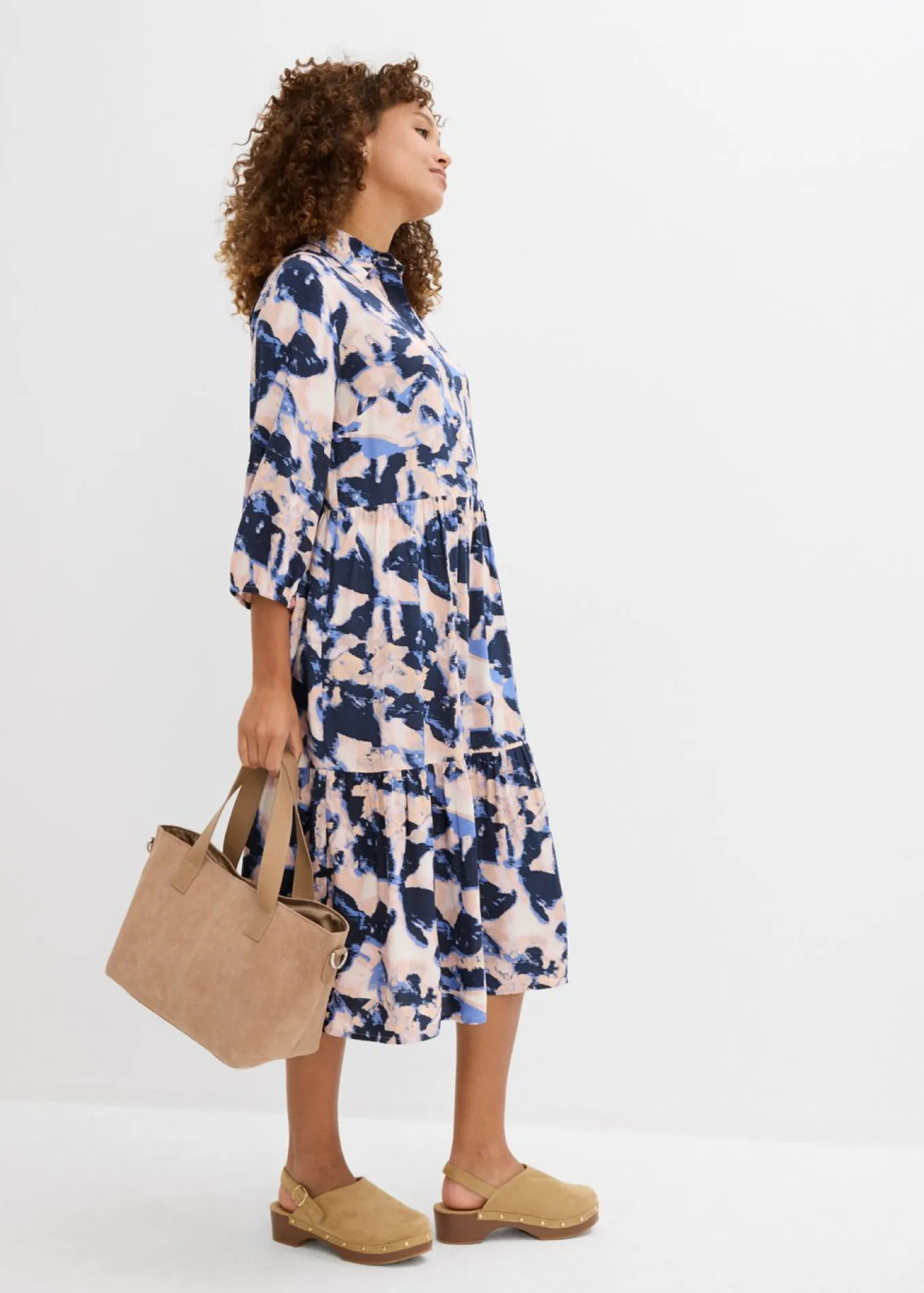 Vestido tipo túnica de viscosa fluida