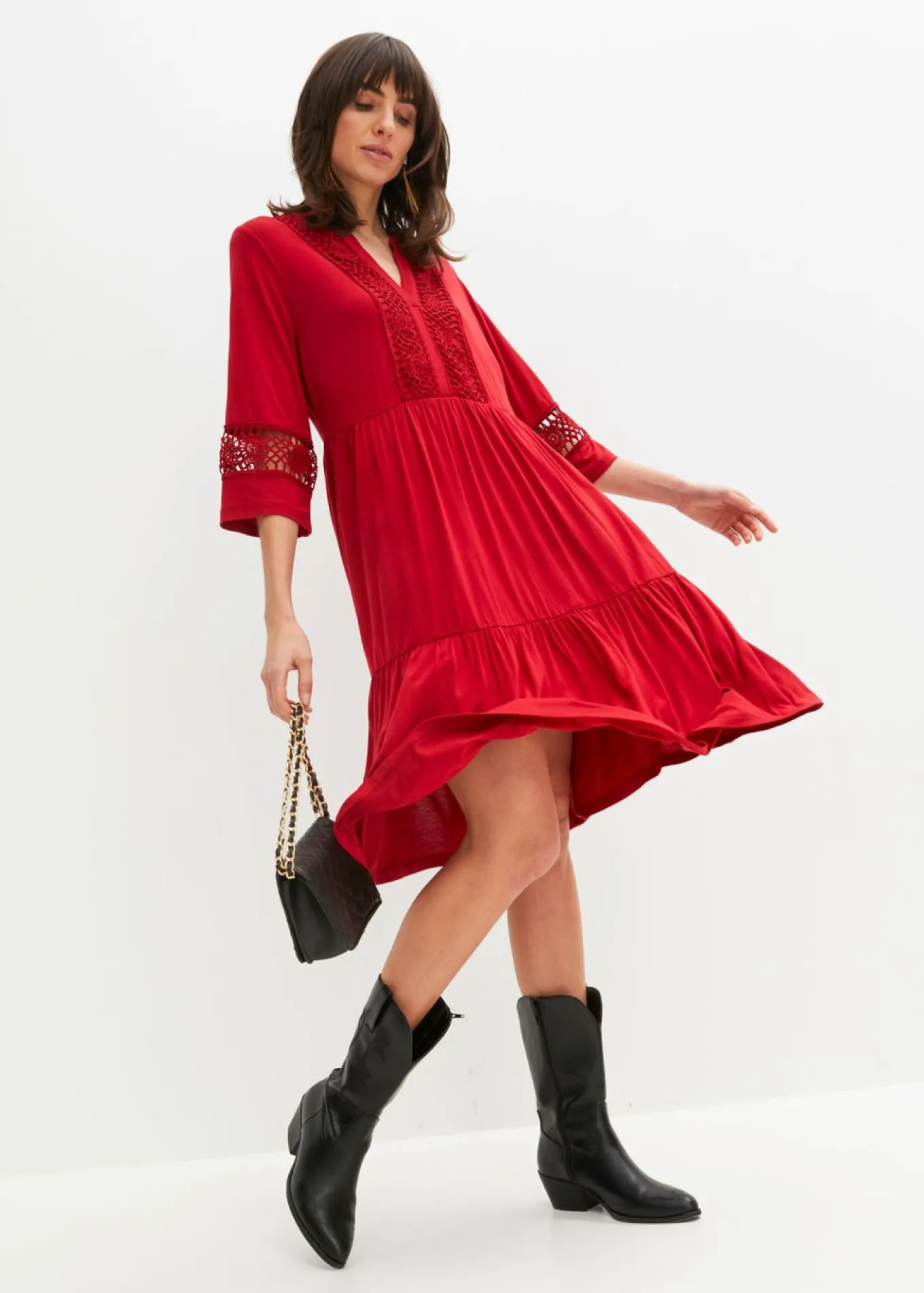 Vestido tipo túnica de viscosa suave