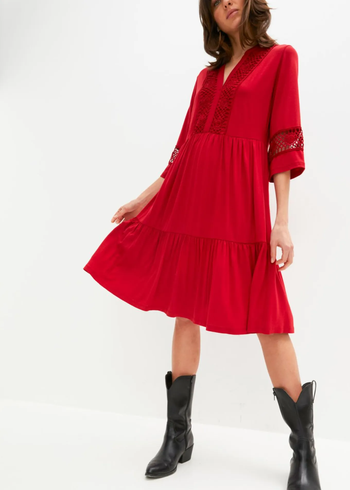 Vestido tipo túnica de viscosa suave