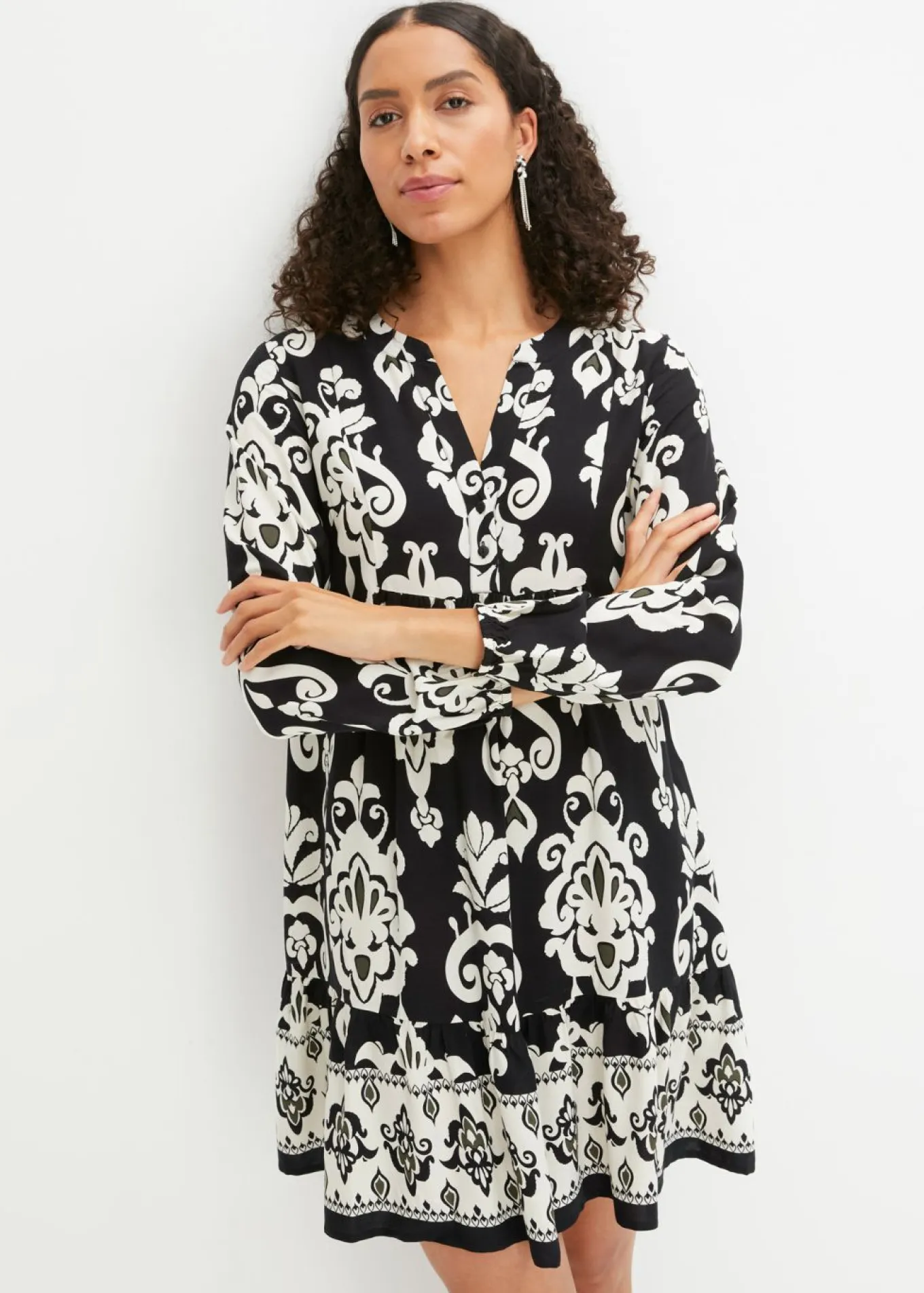 Vestido tipo túnica de viscosa fluida