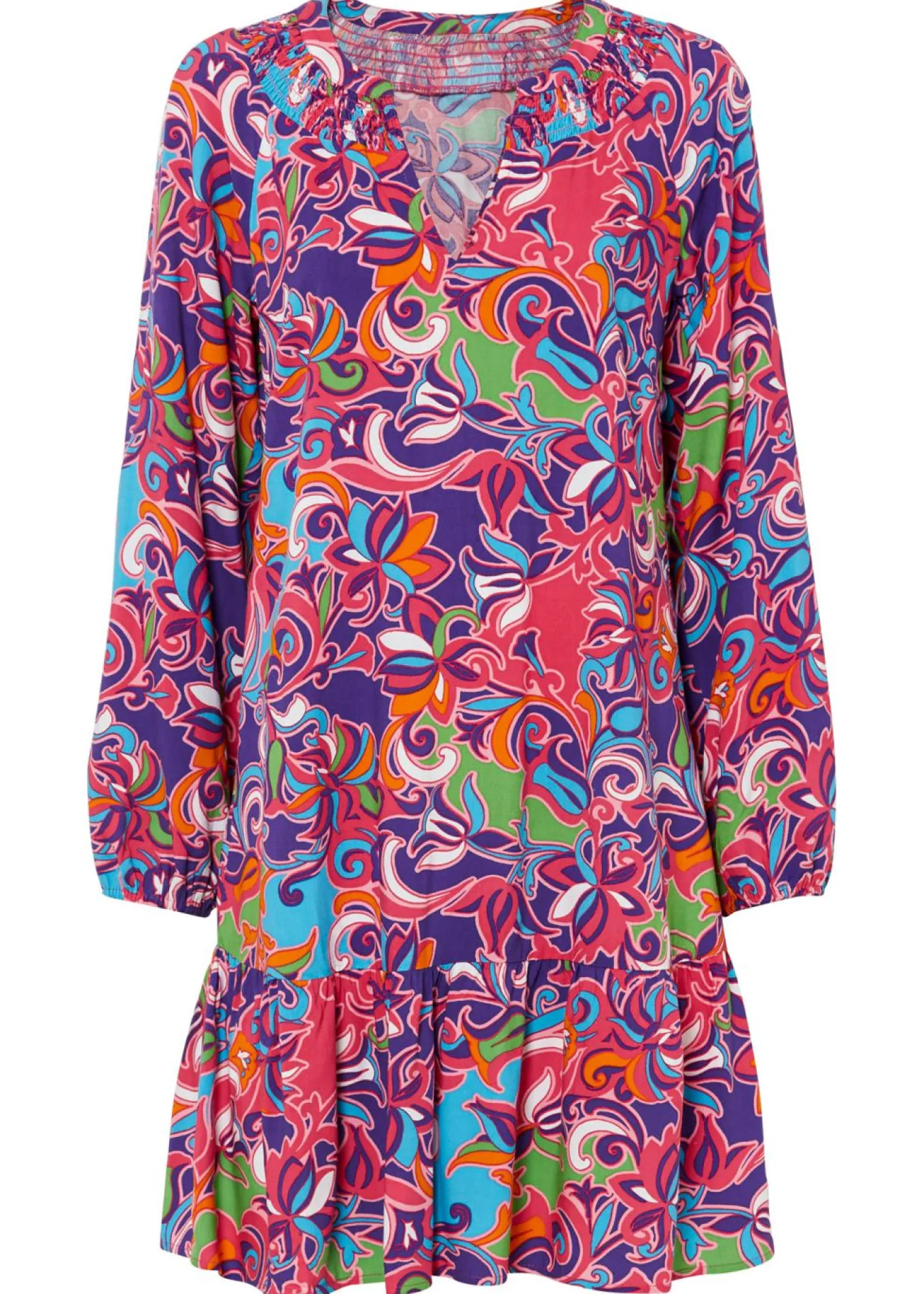 Vestido tipo túnica de viscosa fluida