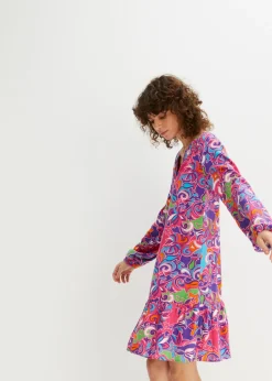 Vestido tipo túnica de viscosa fluida