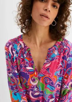 Vestido tipo túnica de viscosa fluida