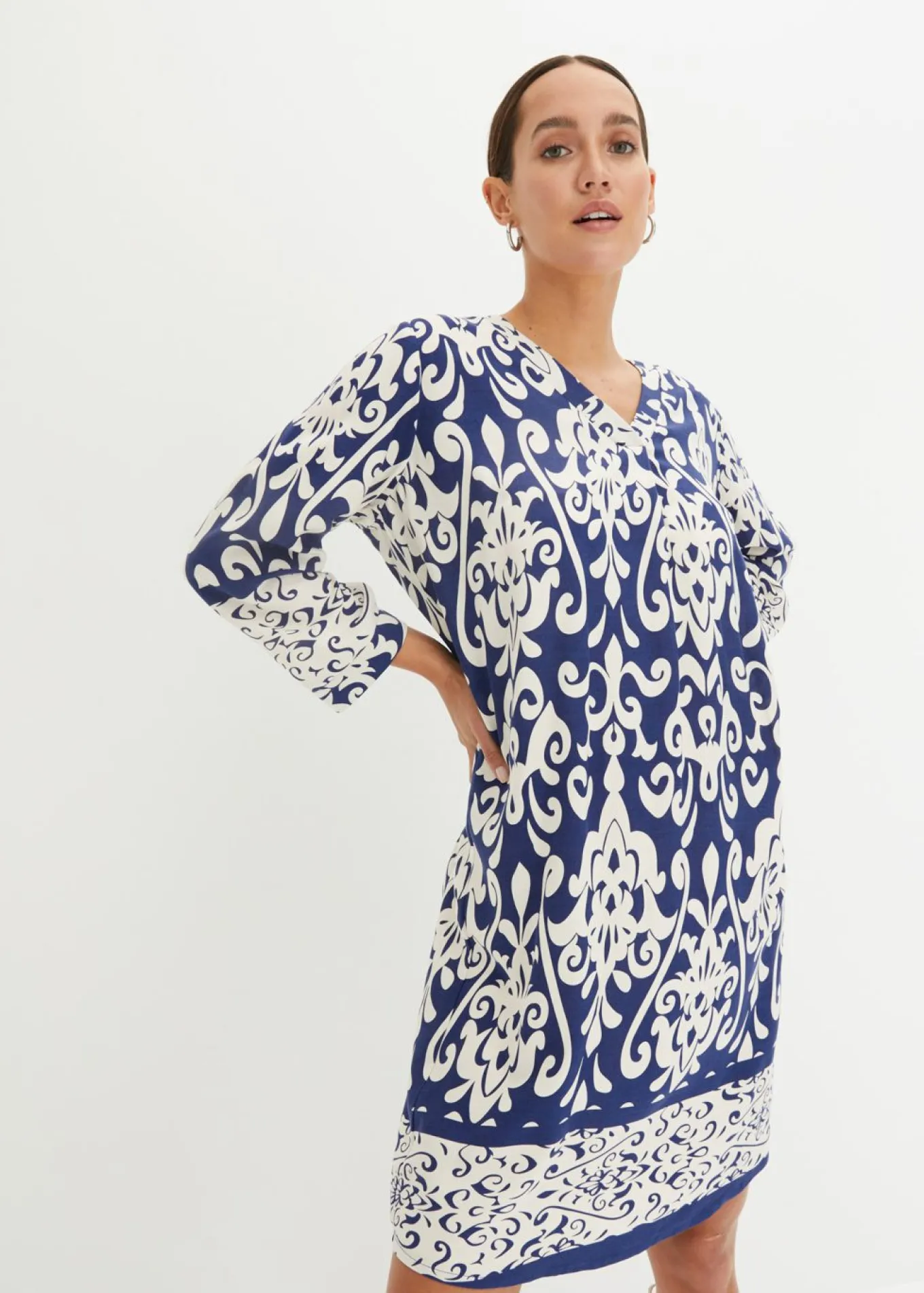 Vestido tipo túnica de viscosa fluida