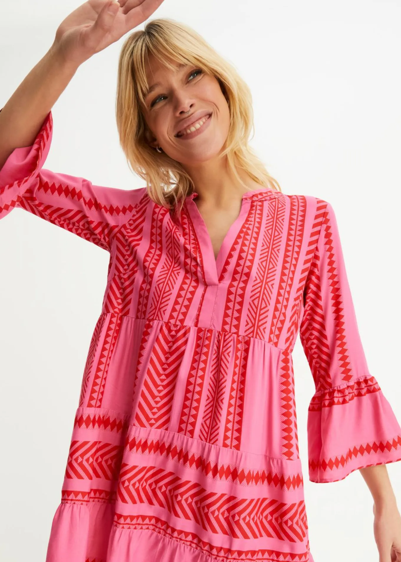 Vestido tipo túnica de viscosa fluida
