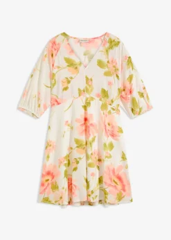 Vestido tipo túnica estampado de viscosa fluida