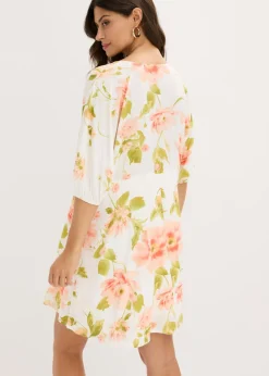 Vestido tipo túnica estampado de viscosa fluida