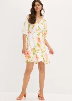 Vestido tipo túnica estampado de viscosa fluida