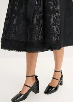 Vestido tirolés con terciopelo y largo midi (2 piezas)