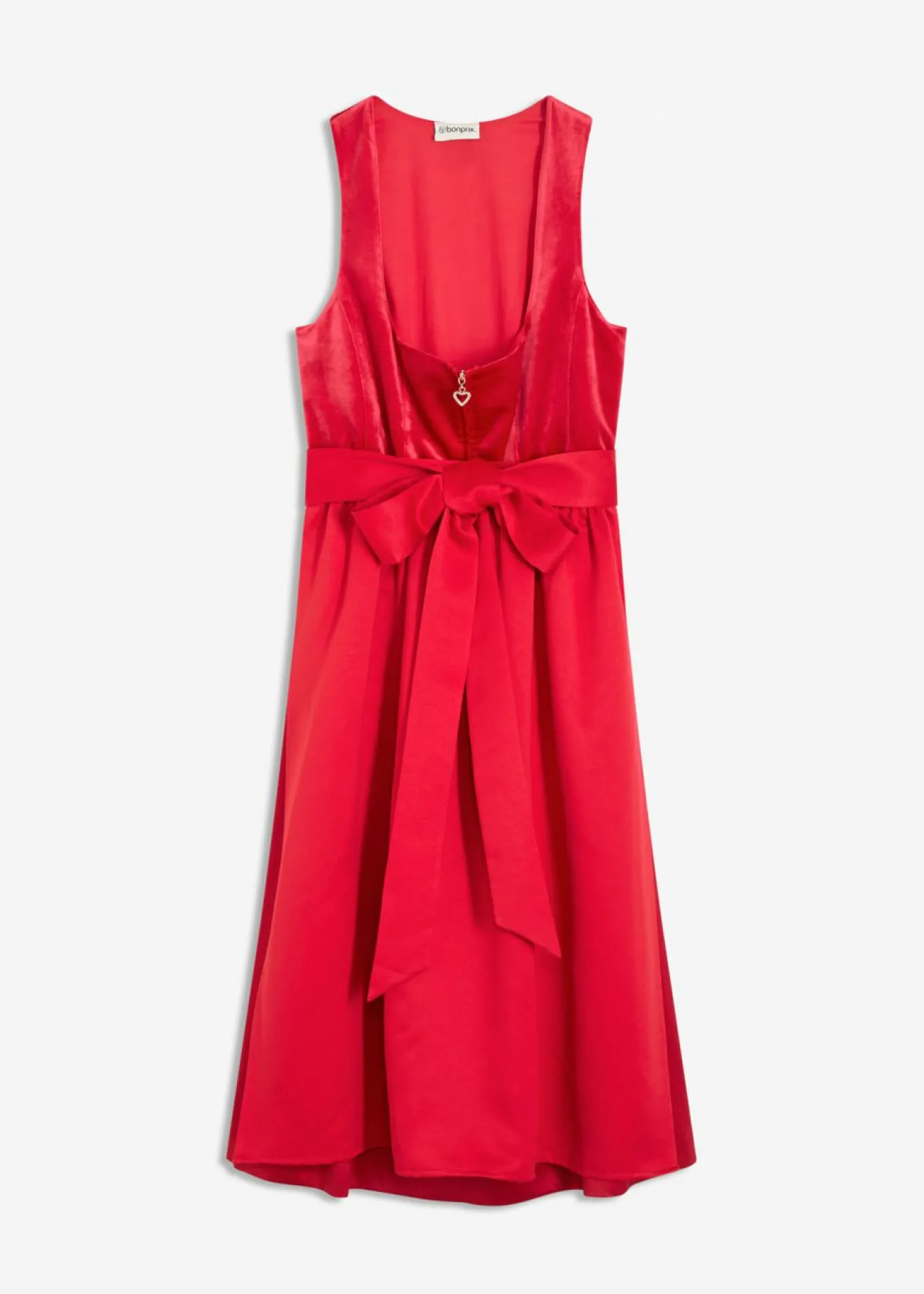 Vestido tirolés con terciopelo y largo midi (2 piezas)
