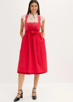 Vestido tirolés con terciopelo y largo midi (2 piezas)