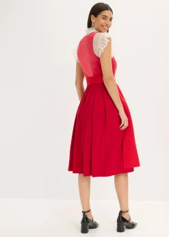 Vestido tirolés con terciopelo y largo midi (2 piezas)