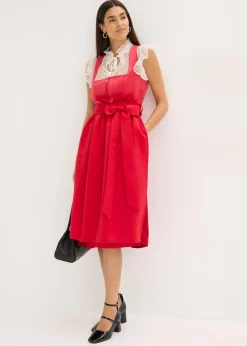 Vestido tirolés con terciopelo y largo midi (2 piezas)