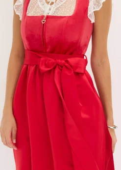 Vestido tirolés con terciopelo y largo midi (2 piezas)