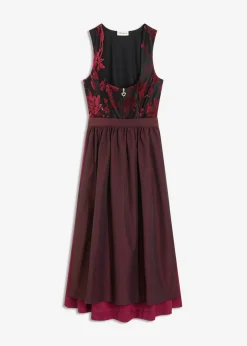 Vestido tirolés con terciopelo y largo midi (2 piezas)