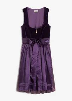 Vestido tirolés con terciopelo y largo midi (2 piezas)