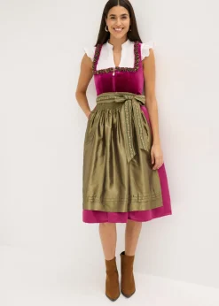 Vestido tirolés con terciopelo y largo midi (2 piezas)