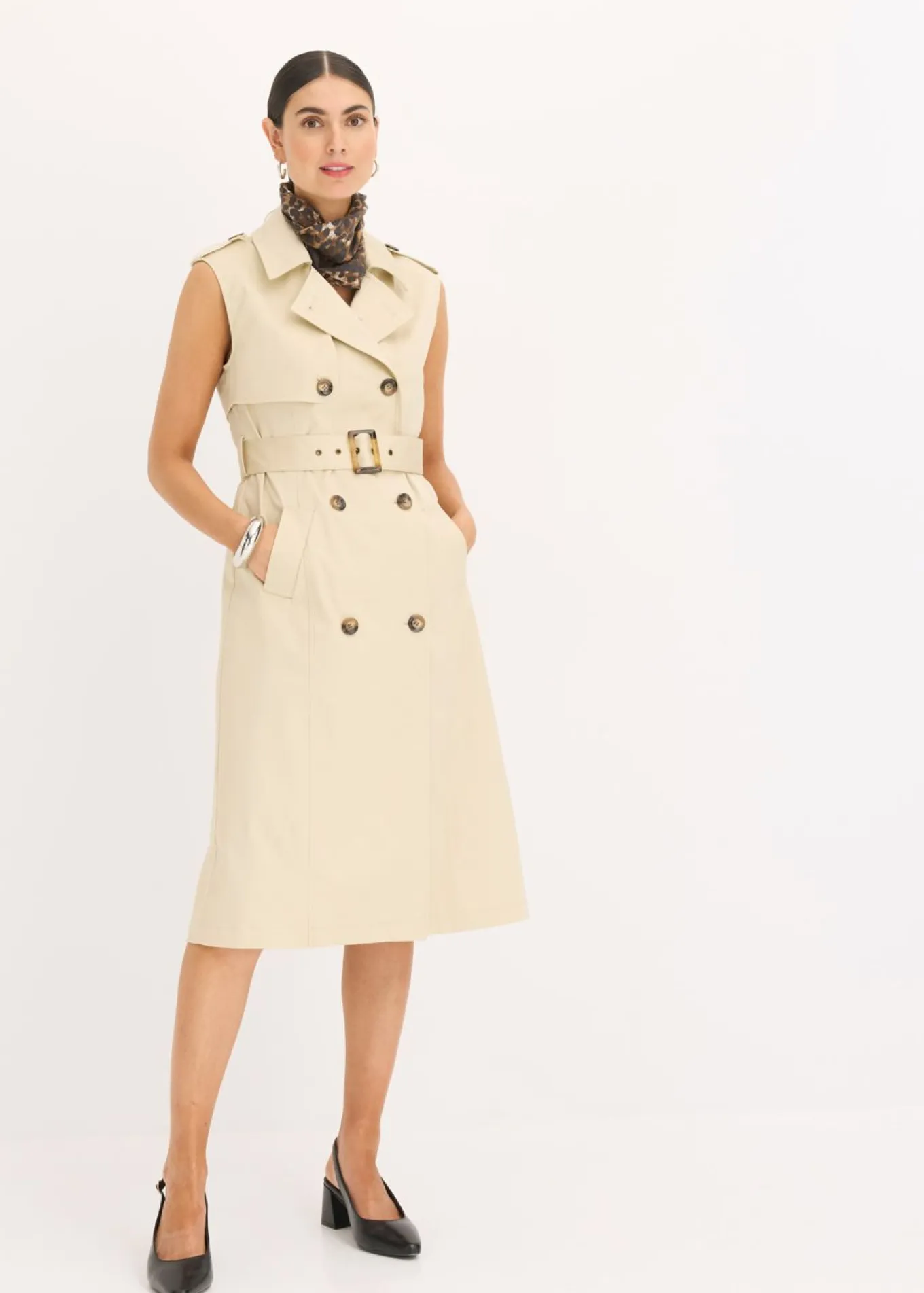 Vestido trench con cinturón (2 piezas)