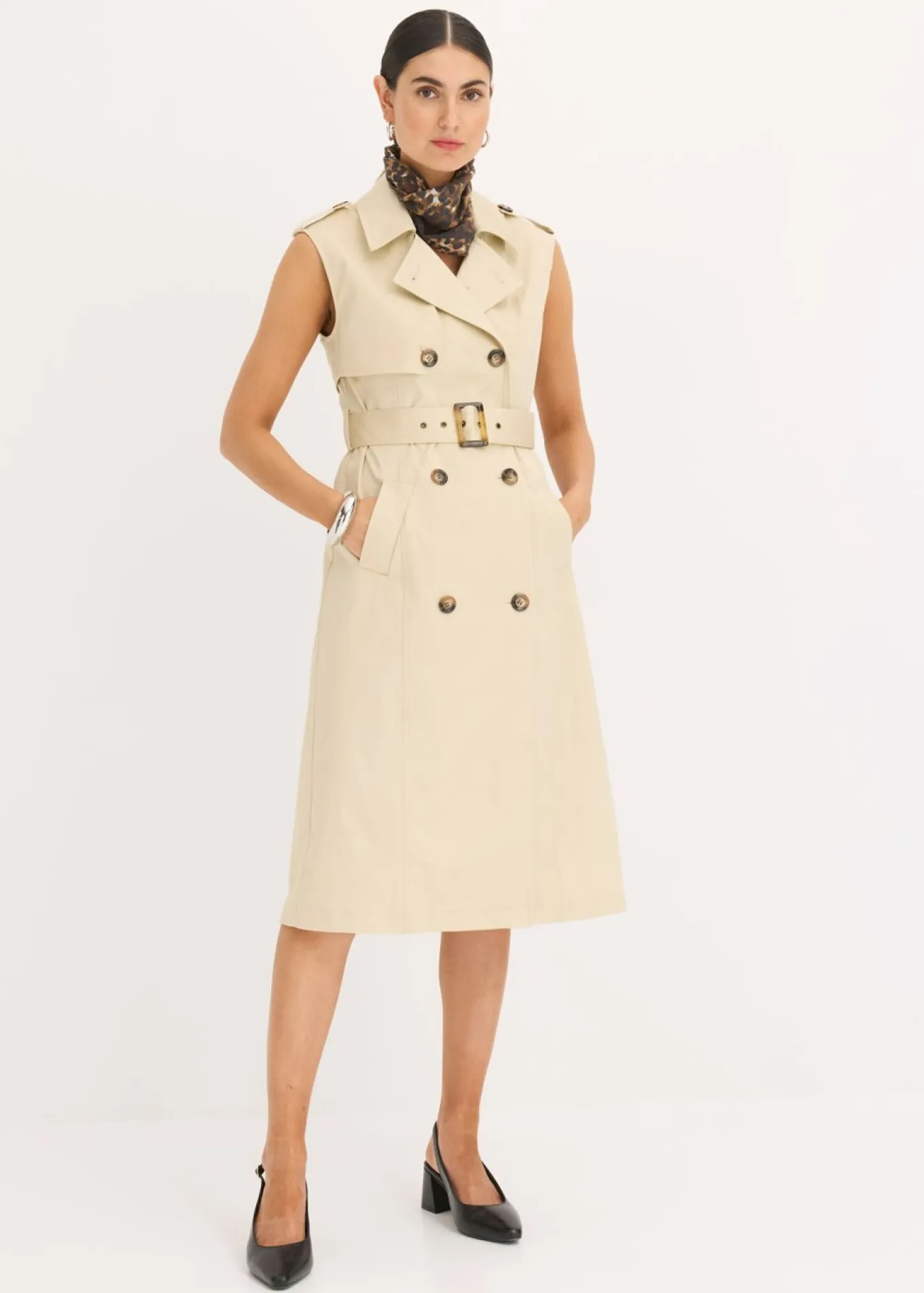 Vestido trench con cinturón (2 piezas)