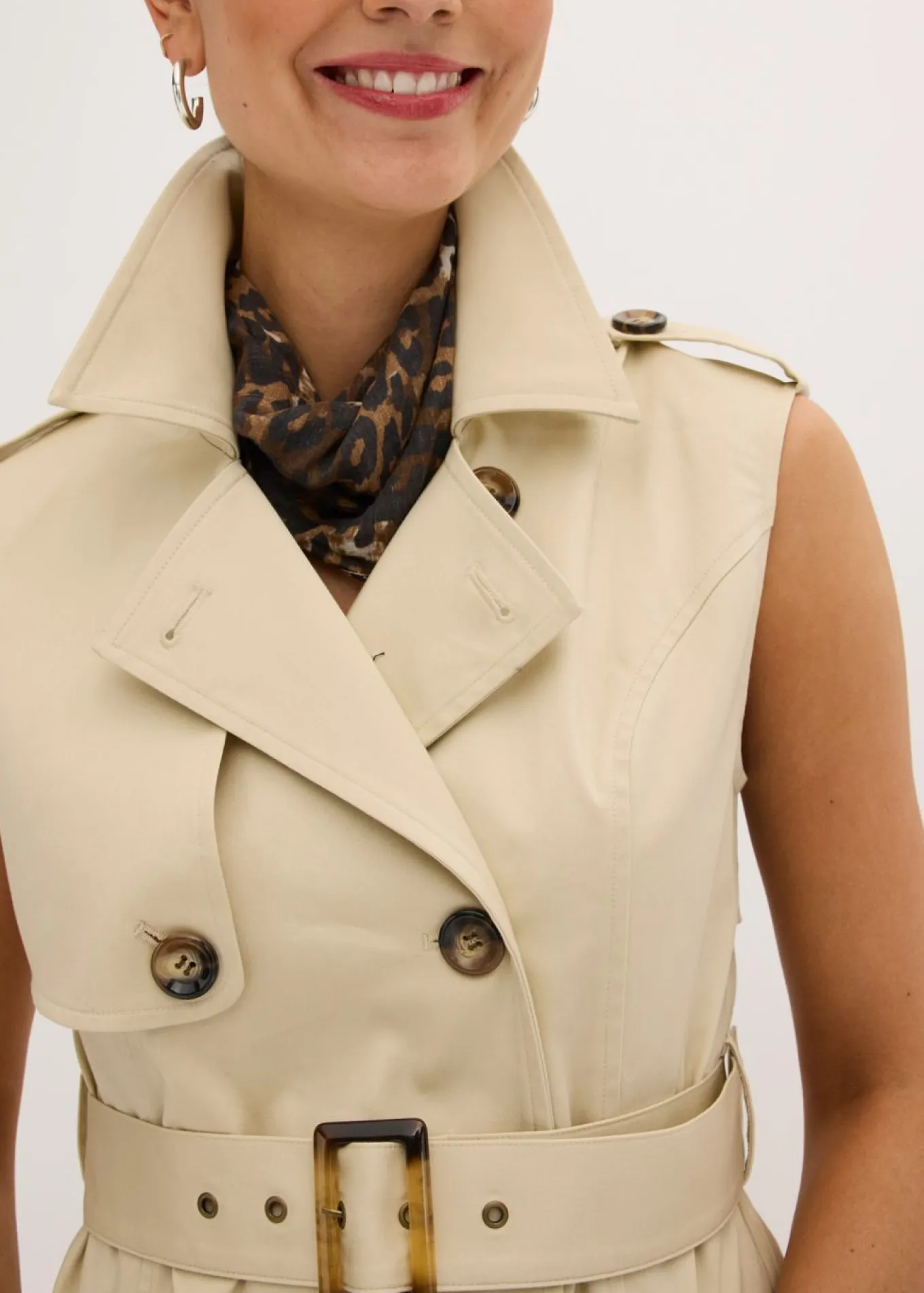 Vestido trench con cinturón (2 piezas)