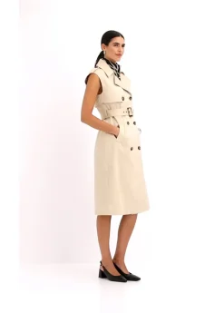Vestido trench con cinturón (2 piezas)