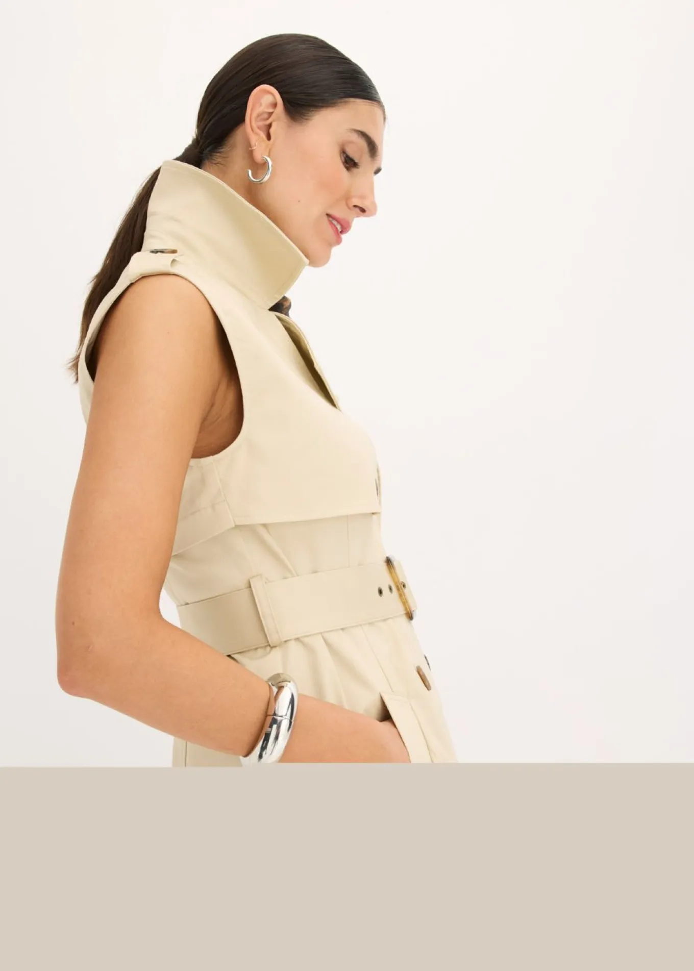 Vestido trench con cinturón (2 piezas)