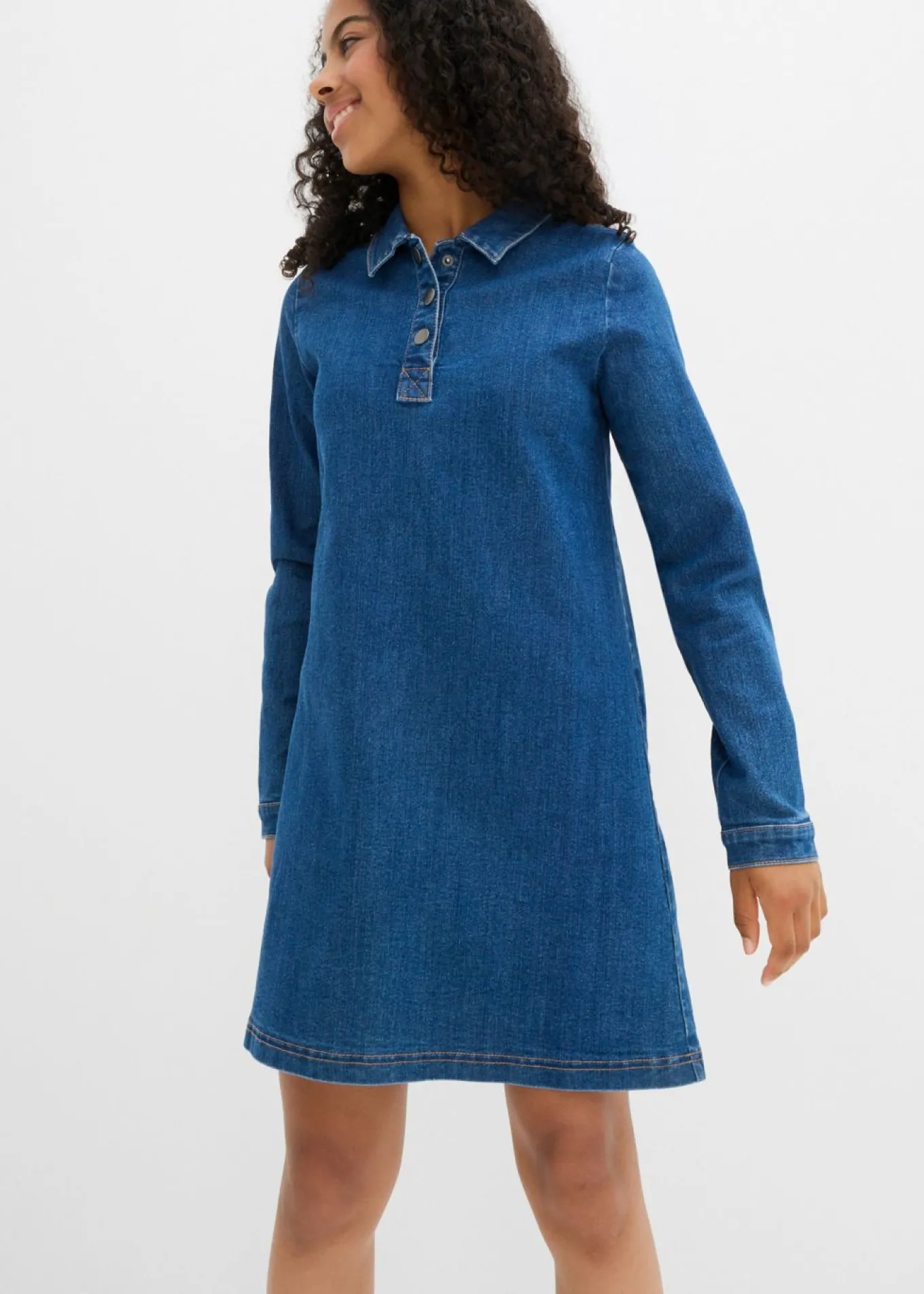 Vestido vaquero con corte en A con algodón orgánico