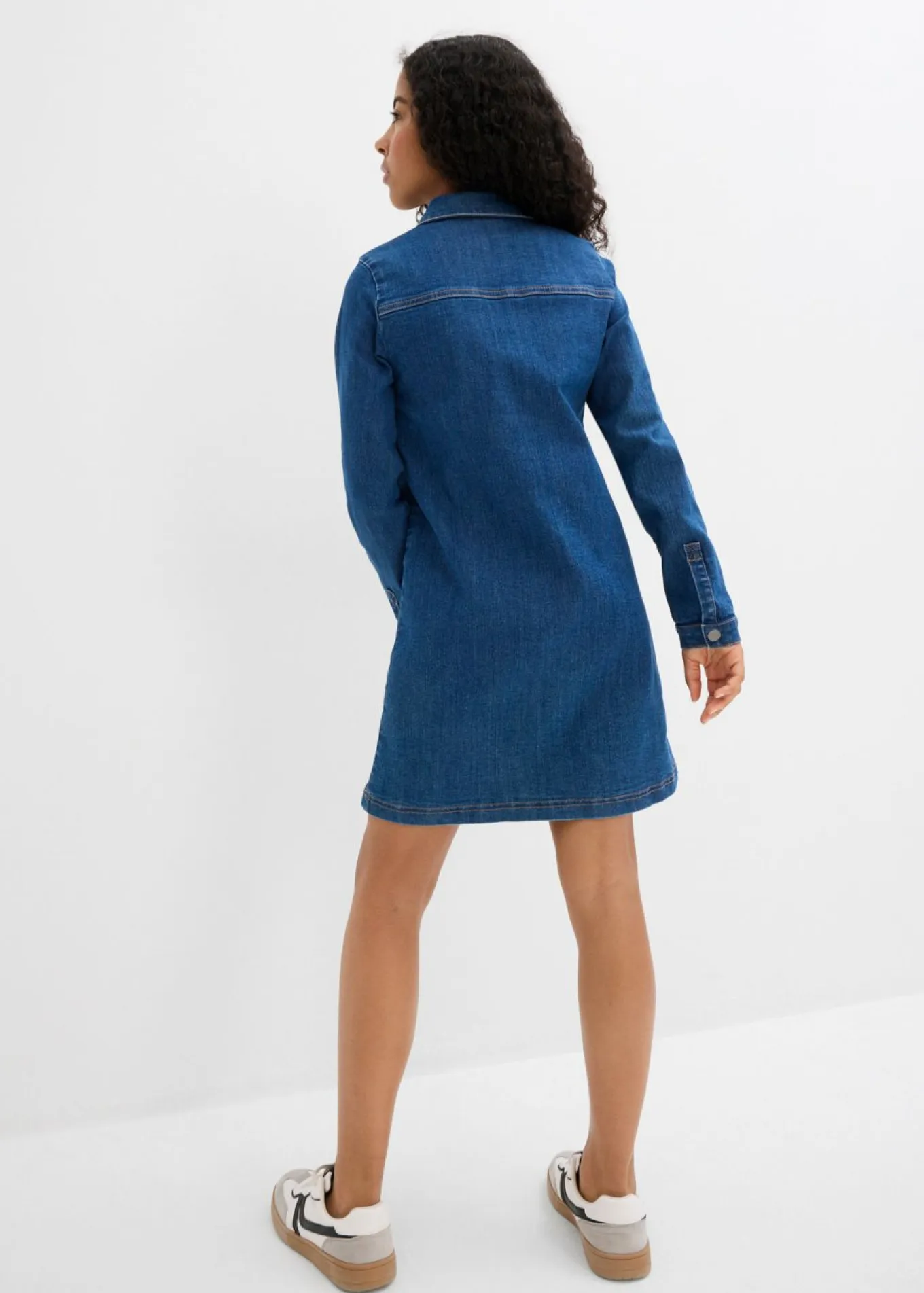 Vestido vaquero con corte en A con algodón orgánico