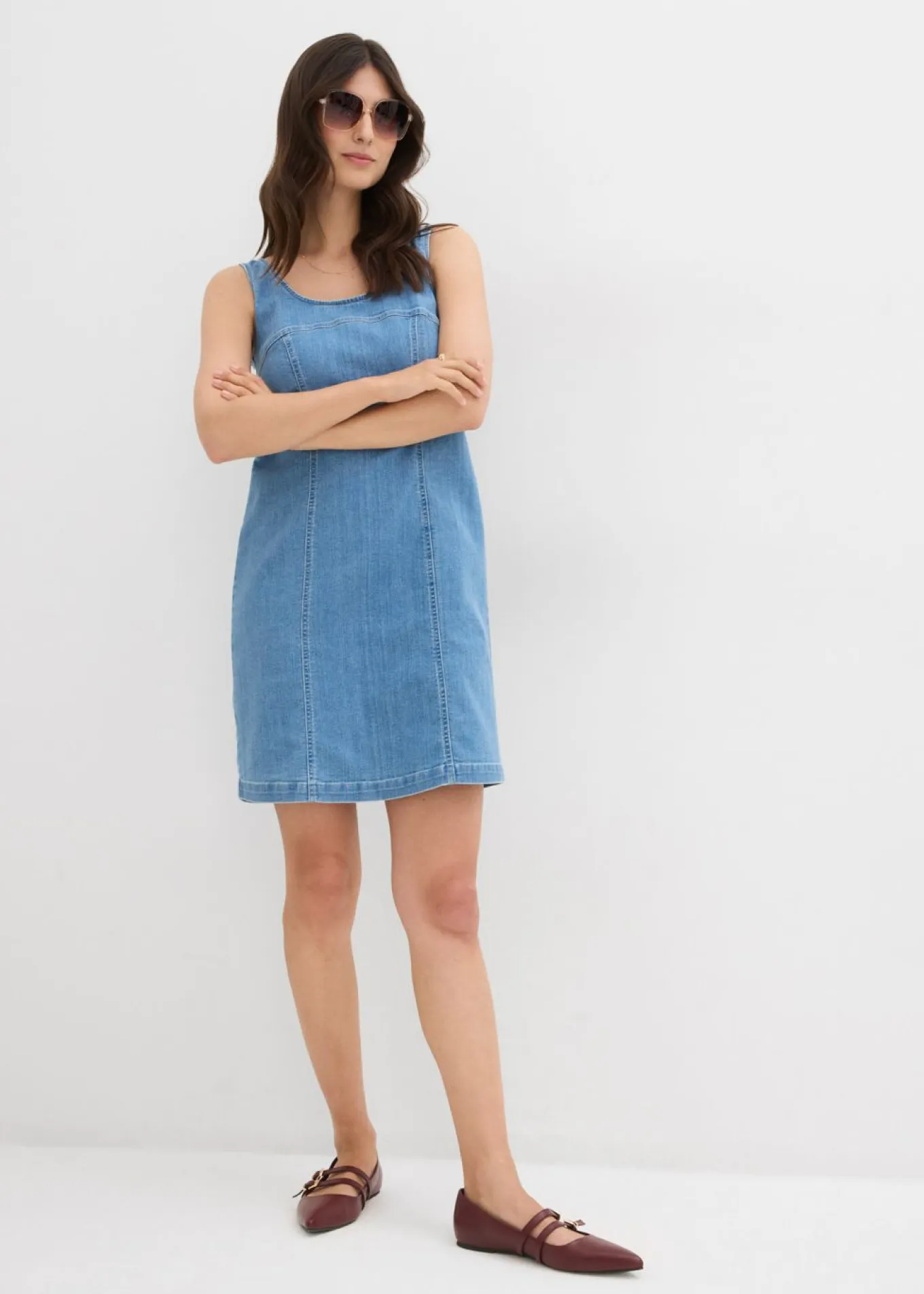 Vestido vaquero de algodón orgánico con elástico