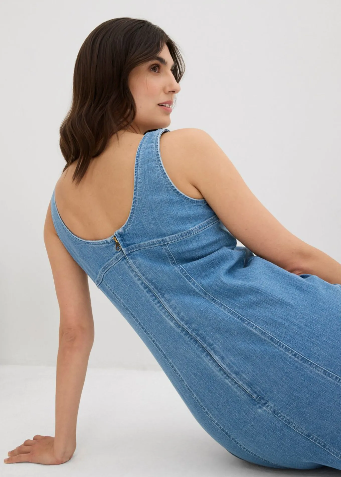 Vestido vaquero de algodón orgánico con elástico