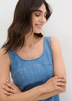Vestido vaquero de algodón orgánico con elástico