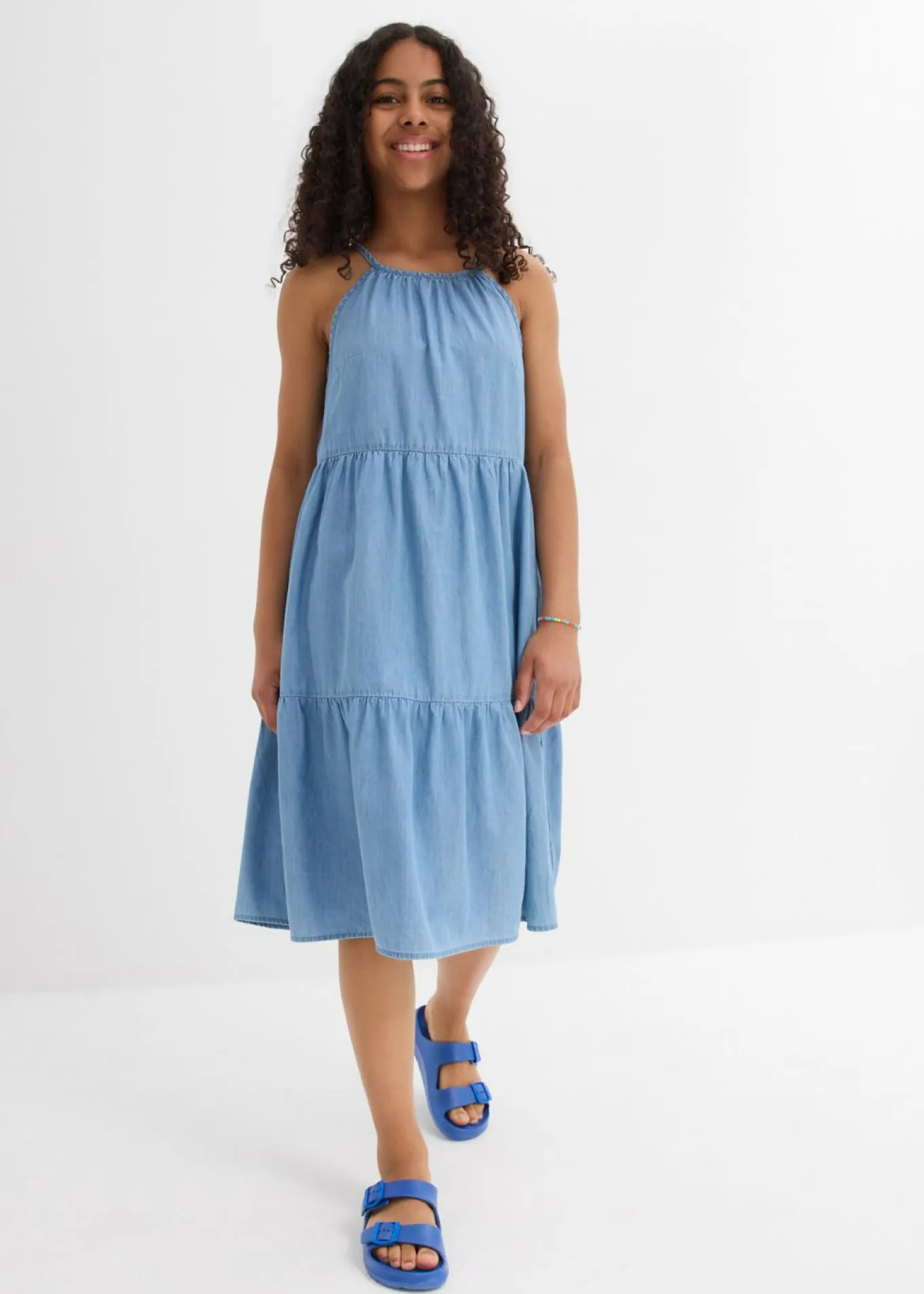 Vestido vaquero de algodón fluido