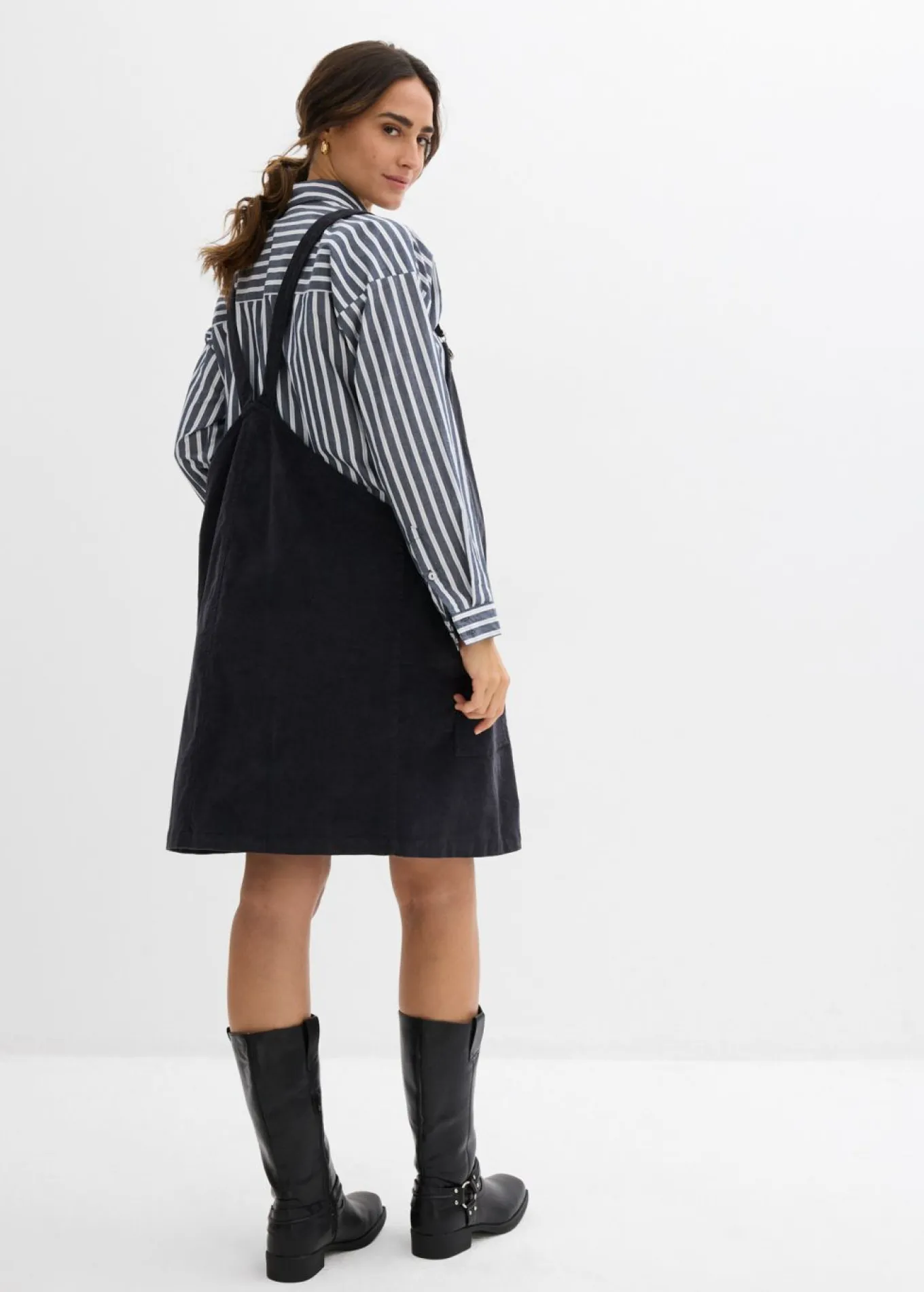 Vestido-peto premamá de pana de algodón elástico