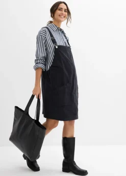 Vestido-peto premamá de pana de algodón elástico