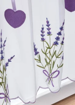 Visillo con bordado de lavanda