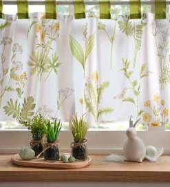 Visillo con estampado de plantas y poliéster reciclado