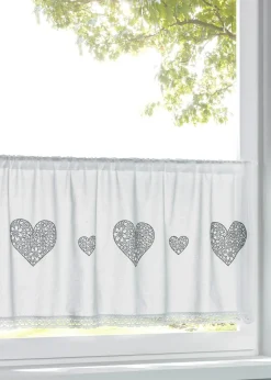 Visillo de algodón orgánico con estampado de corazones