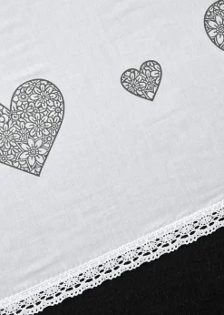 Visillo de algodón orgánico con estampado de corazones