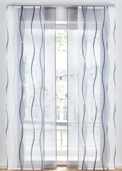 Visillo transparente con estampado de ondas (juego de 2 piezas)