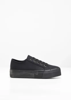 Zapatillas con plataforma de lona de algodón