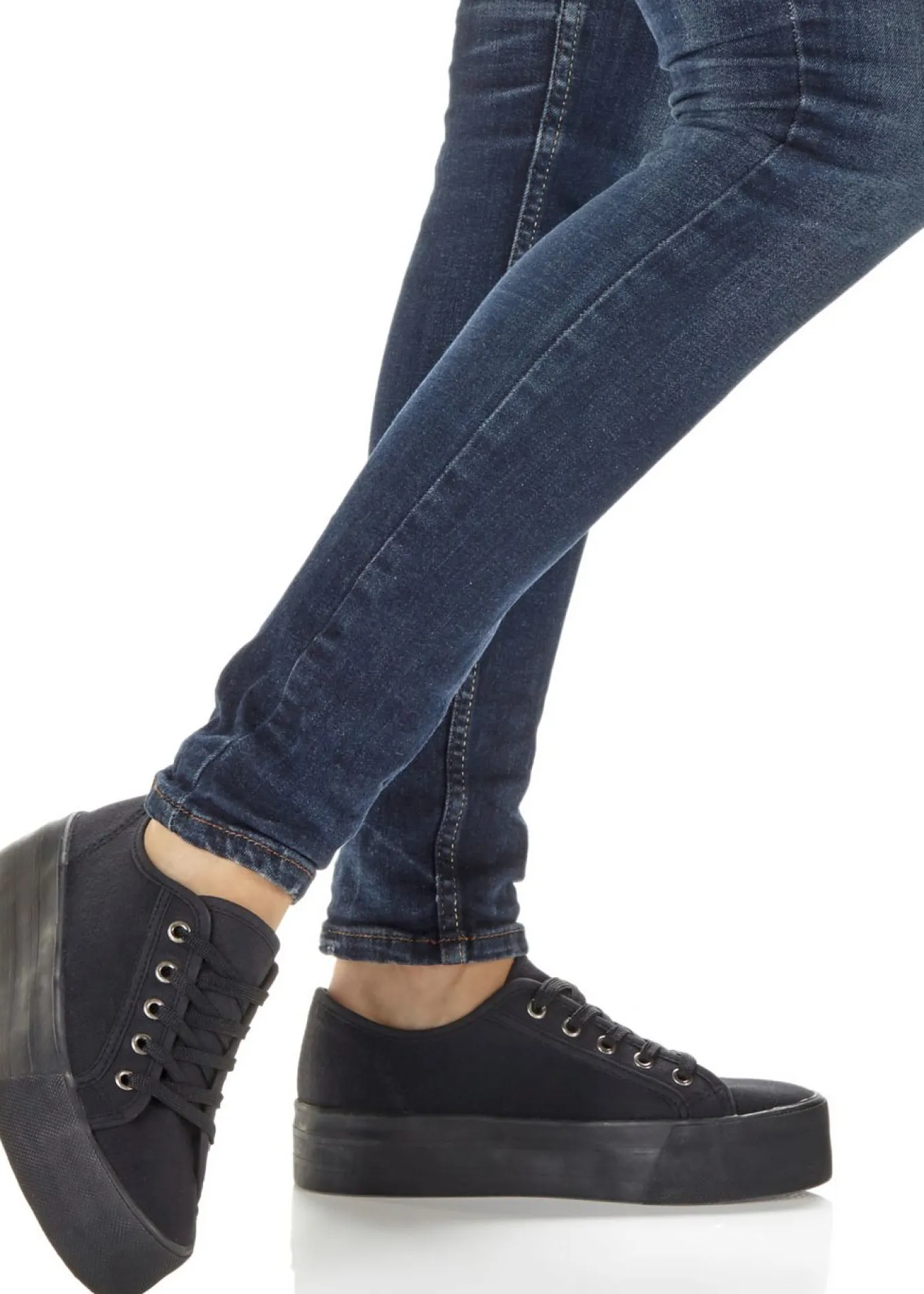 Zapatillas con plataforma de lona de algodón