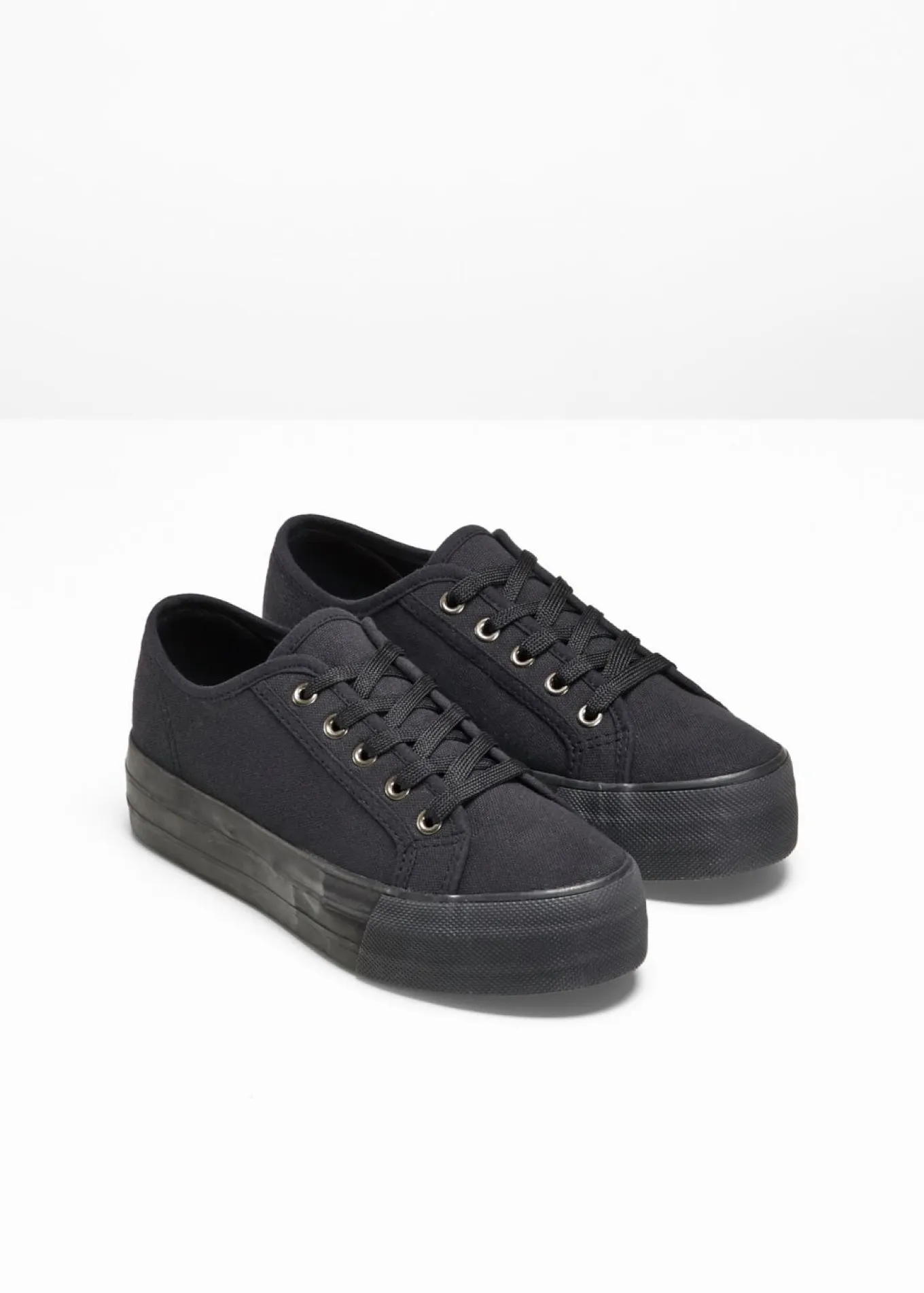 Zapatillas con plataforma de lona de algodón