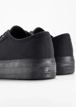 Zapatillas con plataforma de lona de algodón