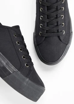 Zapatillas con plataforma de lona de algodón