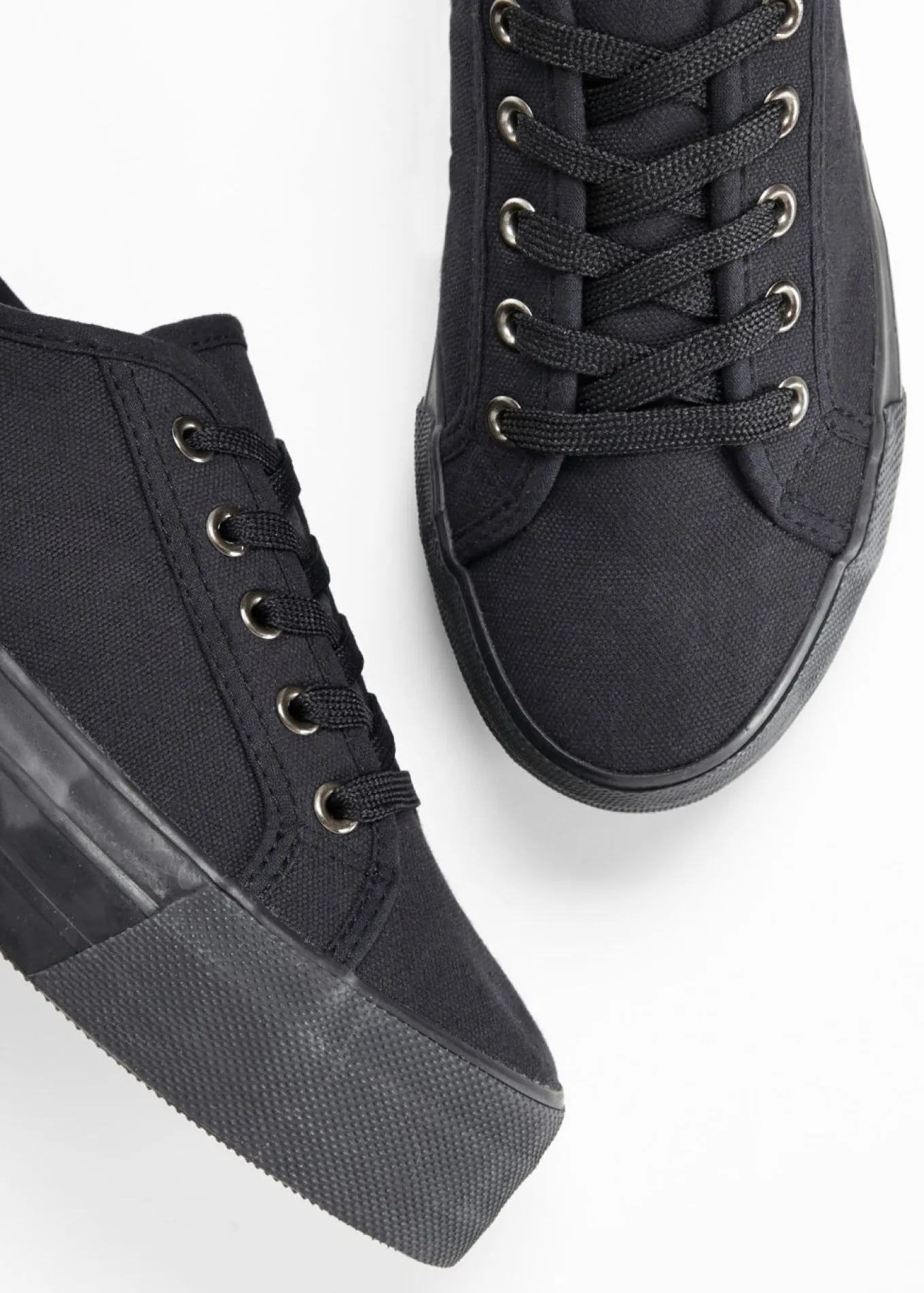 Zapatillas con plataforma de lona de algodón