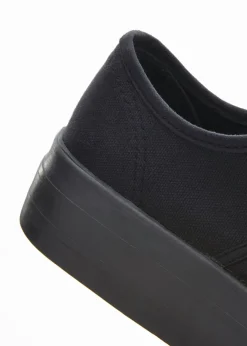Zapatillas con plataforma de lona de algodón