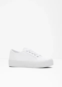 Zapatillas con plataforma de lona de algodón