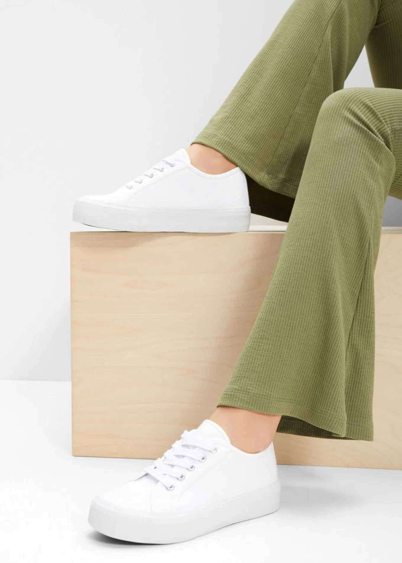 Zapatillas con plataforma de lona de algodón